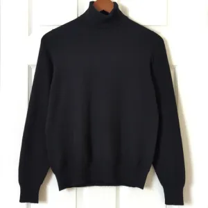 B. Altman &amp; Co. 70's Vintage Deadstock Pure Cashmere Turtleneck Sweater Black S