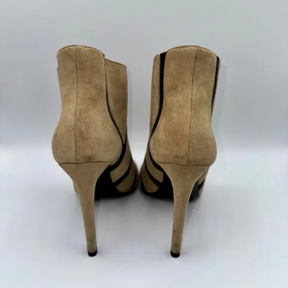 Balenciaga Paris Black and Tan Suede Pumps Heels SZ Euro 38.5 US Size 8.5