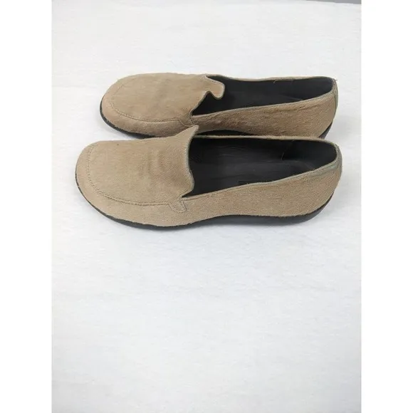 Bally Fregate Loafer Flats Tan Horsehair 7.5 Square Toe