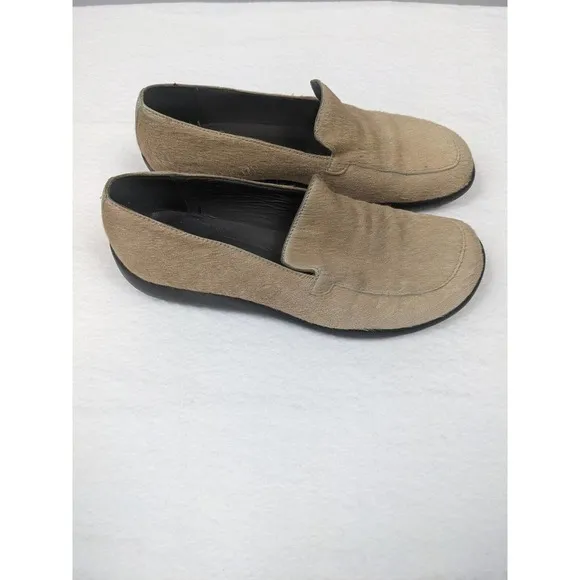 Bally Fregate Loafer Flats Tan Horsehair 7.5 Square Toe