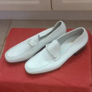 Bally White Loafers Slip-Ons with Smooth Leather Design
