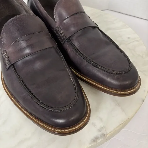 Banana Republic Men's Penny Loafers Leather  10.5 Brown Purple Classic Career
