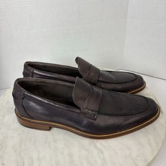 Banana Republic Men's Penny Loafers Leather  10.5 Brown Purple Classic Career