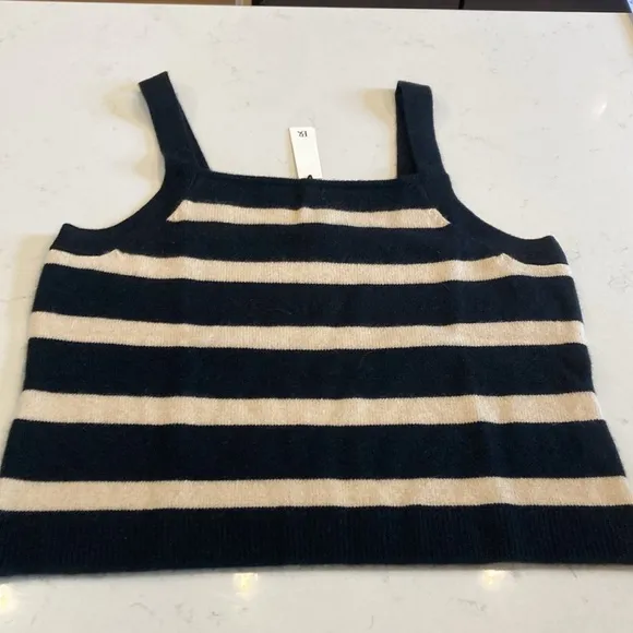 Banana Republic SET Square Neck Sweater Tank   Relaxed Cashmere Cardigan Striped