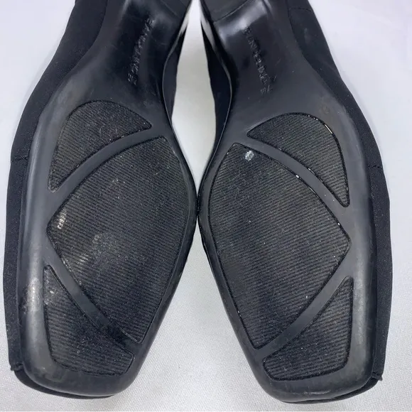 Bandolino Matte Black Fabric Square Pointe Shoe Style Low Heel Ballet Flats Sz 7