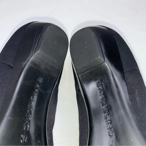 Bandolino Matte Black Fabric Square Pointe Shoe Style Low Heel Ballet Flats Sz 7