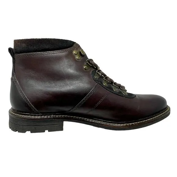 Bar III Boyd Leather Ankle Shearling Lined Boots Men's 9 Brown  1,7,1,6:S1457