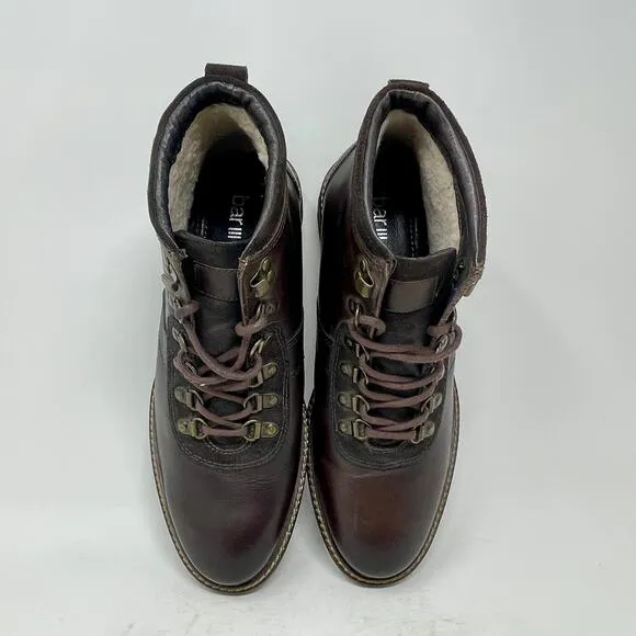 Bar III Boyd Leather Ankle Shearling Lined Boots Men's 9 Brown  1,7,1,6:S1457