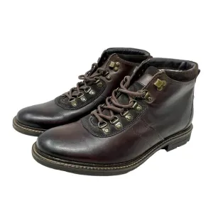 Bar III Boyd Leather Ankle Shearling Lined Boots Men's 9 Brown  1,7,1,6:S1457