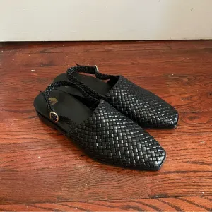 Bared Footwear Junco Black Woven Slingback Flats worn once!