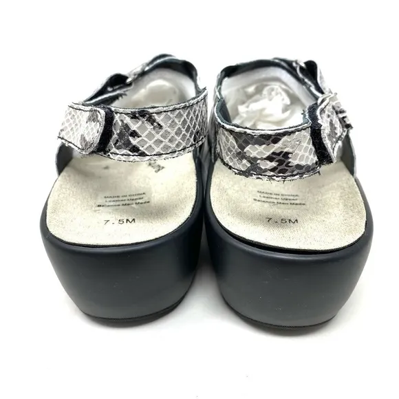 Barefoot Freedom Abbey Comfort Sandals Silver Black Viper WIDE