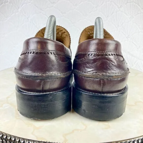Barneys New York Vintage Penny Loafers Mens Sz 8 Burgundy Oxblood Leather Shoes