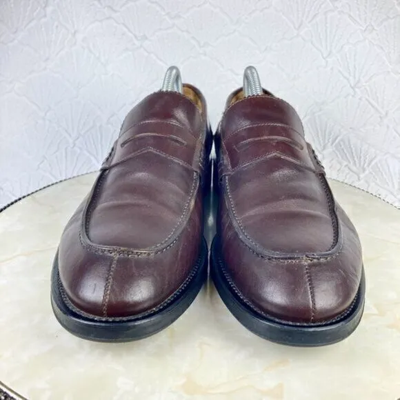 Barneys New York Vintage Penny Loafers Mens Sz 8 Burgundy Oxblood Leather Shoes