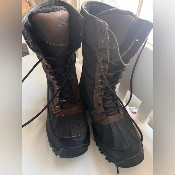 Bass Men’s Size 11 Water Resistant Snow Boots Brown Leather