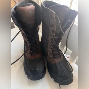 Bass Men’s Size 11 Water Resistant Snow Boots Brown Leather