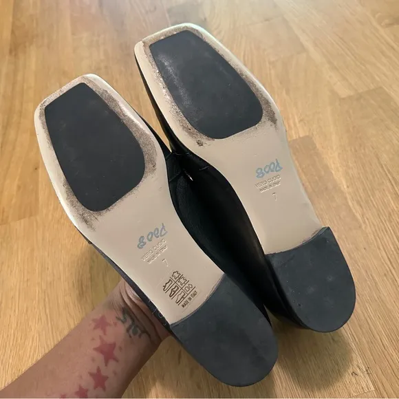 Beautiisoles by Robyn Shreiber 7 Black Leather Galicia Bit Loafer Flats