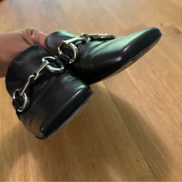 Beautiisoles by Robyn Shreiber 7 Black Leather Galicia Bit Loafer Flats