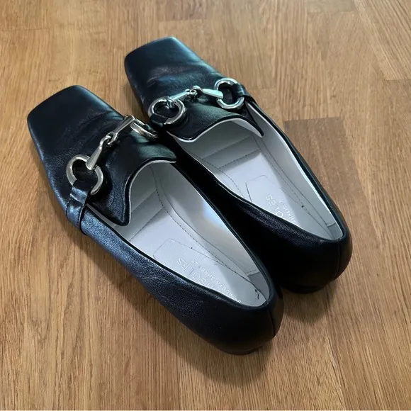 Beautiisoles by Robyn Shreiber 7 Black Leather Galicia Bit Loafer Flats