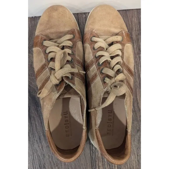 Bed Stu Lighthouse Tan Leather Retro Sneakers Size 11.5