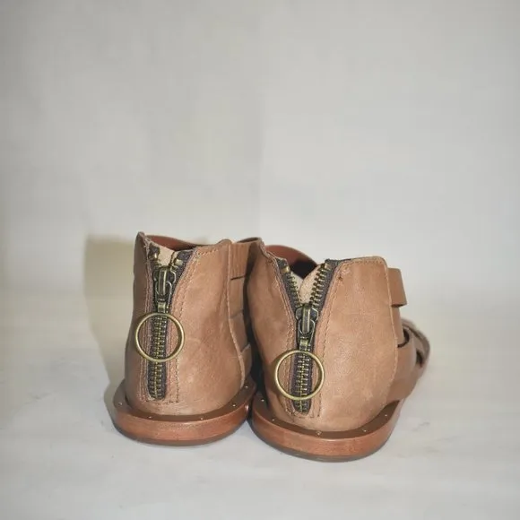 BEEK TURACO FULL COVERAGE SANDALS BROWN LEATHER GLADIATOR 8 (D3)