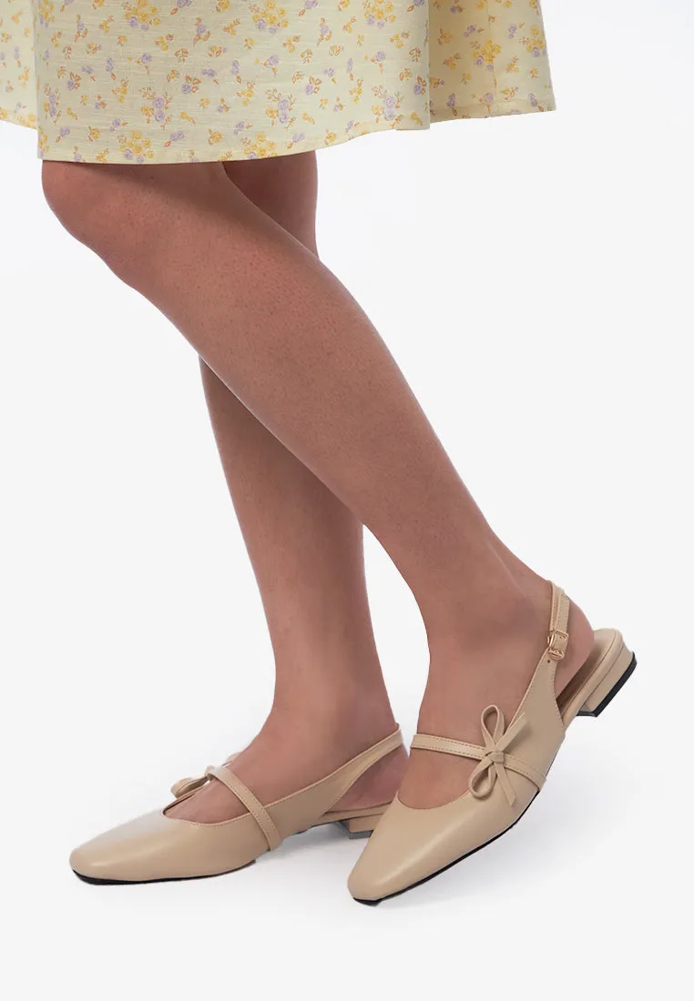 Beige Slingback Shoes