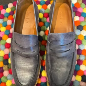Berluti Men’s Metallic Silver Leather Loafers. fabulous condition!!