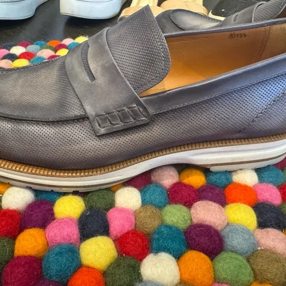 Berluti Men’s Metallic Silver Leather Loafers. fabulous condition!!
