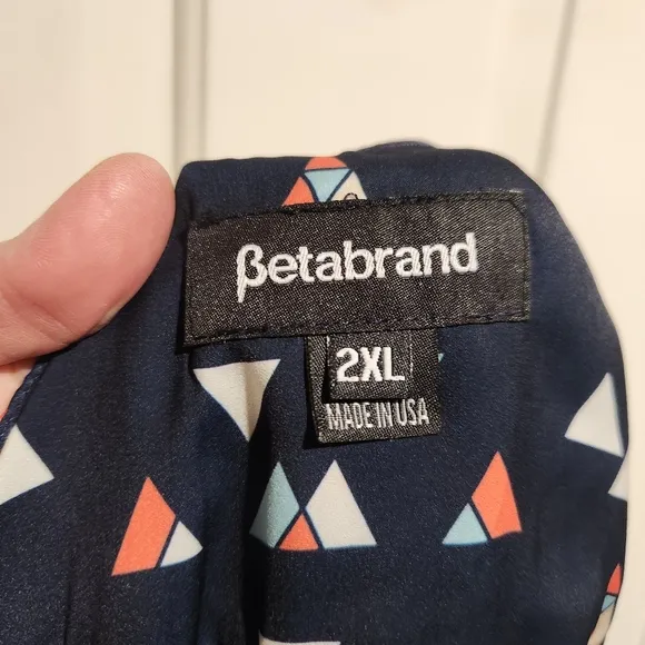 Betabrand 2X Blue Geometric Sneaker Cinched Waist Casual Dress