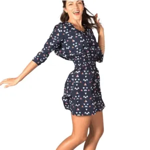 Betabrand 2X Blue Geometric Sneaker Cinched Waist Casual Dress