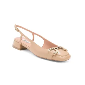 BIBI LOU Camel Leather Slingback Flats