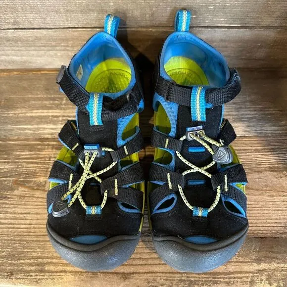 Big Kids Keen Seacamp II CNX Black Casual Athletic Water Sport‎ Sandals Size 5 Y