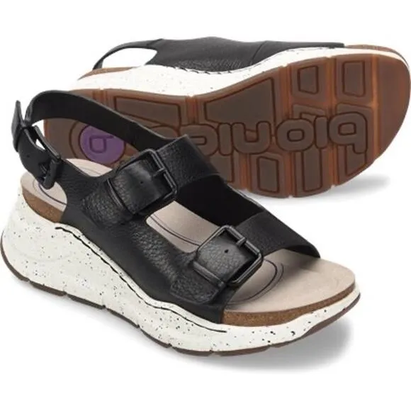 BIONICA | Womens Black Olin Leather Comfort Slingback Sandals NEW Size 11 Shoes