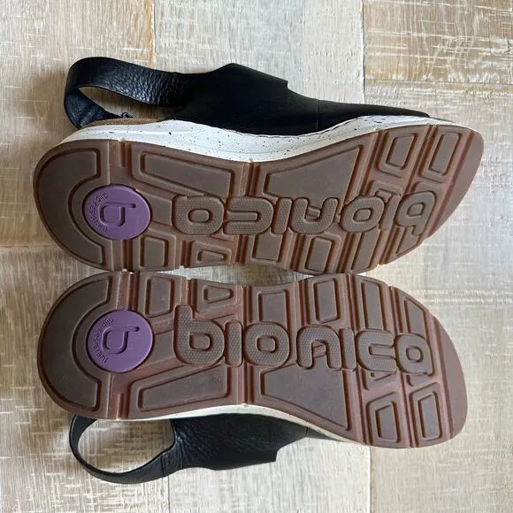 BIONICA | Womens Black Olin Leather Comfort Slingback Sandals NEW Size 11 Shoes