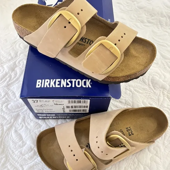 Birkenstock Arizona Big BuckleNubuck Leather - Sandcastle
