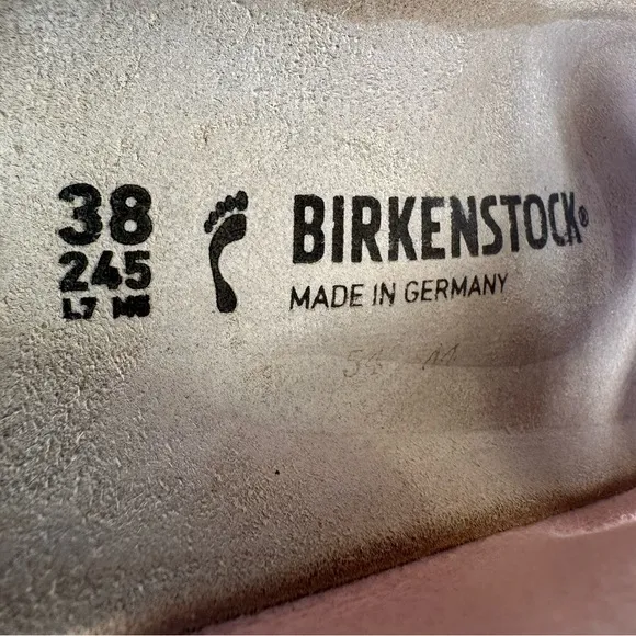 Birkenstock Arizona BS Shiny Lizard Light Rose Sandals Vegan Narrow EU 38 US 7
