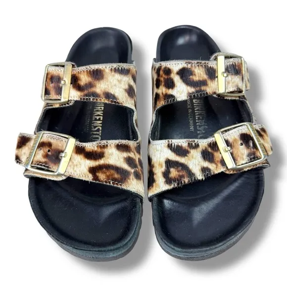 Birkenstock Arizona Leopard Print Double Buckle Strap Sandals,EU 38 (US 7 / 7.5)
