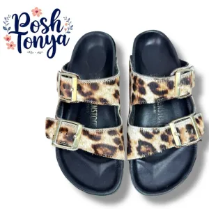 Birkenstock Arizona Leopard Print Double Buckle Strap Sandals,EU 38 (US 7 / 7.5)
