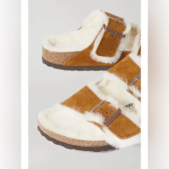 BIRKENSTOCK Arizona shearling-lined suede sandals