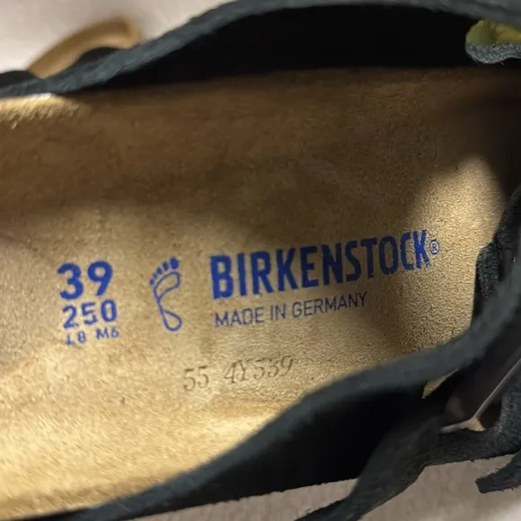 Birkenstock Arizona Soft Footbed Sandals Black39 250 L8 M6 Made in Germany NWOB