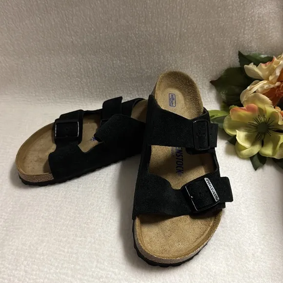 Birkenstock Arizona Soft Footbed Sandals Black39 250 L8 M6 Made in Germany NWOB