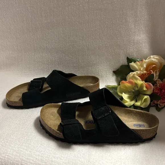 Birkenstock Arizona Soft Footbed Sandals Black39 250 L8 M6 Made in Germany NWOB