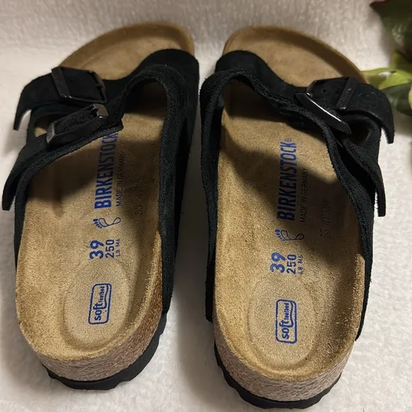 Birkenstock Arizona Soft Footbed Sandals Black39 250 L8 M6 Made in Germany NWOB