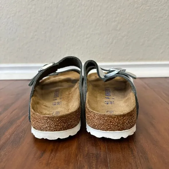 BIRKENSTOCK Arizona Soft Footbed Sandals - Metallic Silver
