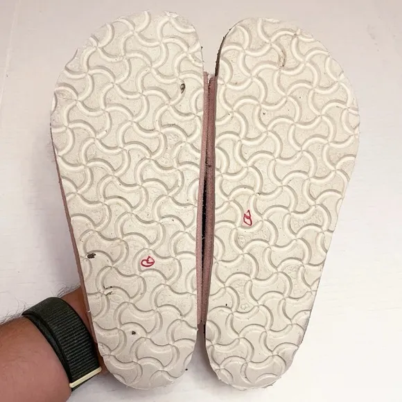 Birkenstock Arizona Suede Leather &amp; Shearling Sandals in Pink Clay