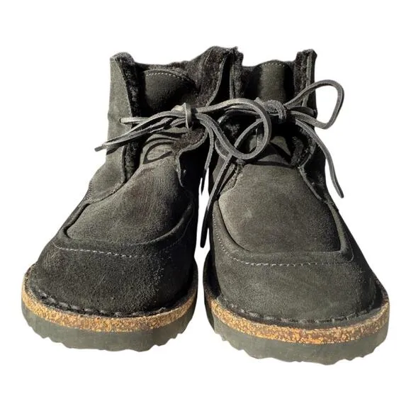 Birkenstock Bakki Shearling Chukka Black Suede Women size 37 US 6