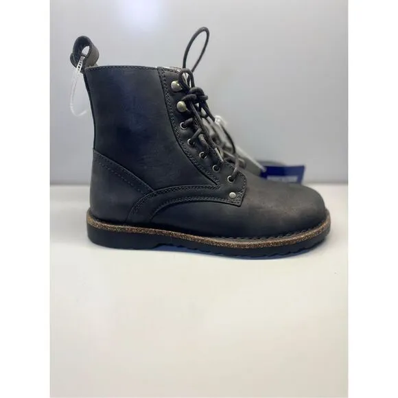 Birkenstock Bryson Shearling Natural Nubuck Leather Boots Graphite Sz 37/ 6 US