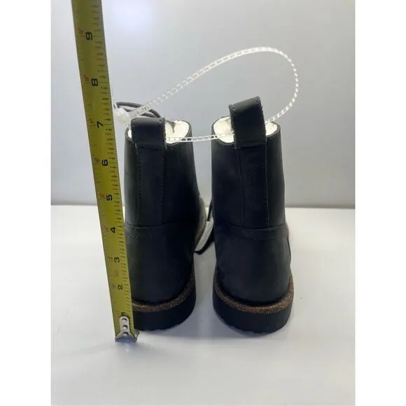Birkenstock Bryson Shearling Natural Nubuck Leather Boots Graphite Sz 37/ 6 US