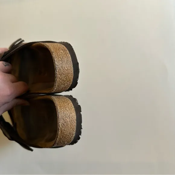 Birkenstock Dark Brown Oiled Leather Arizona Soft Footbed Sandals