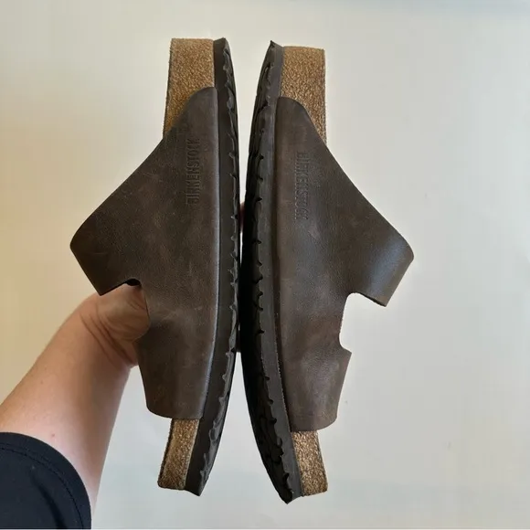 Birkenstock Dark Brown Oiled Leather Arizona Soft Footbed Sandals