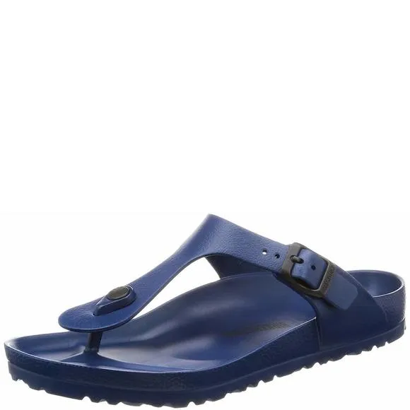 BIRKENSTOCK ESSENTIALS UNISEX GIZEH EVA SANDALS, NAVY, 10-10.5 US WOUS MEN/